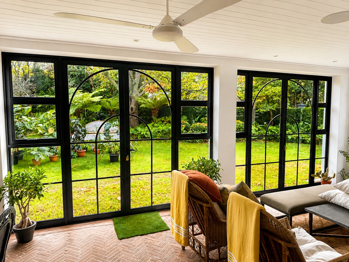 aluminium cottage pane arched doors